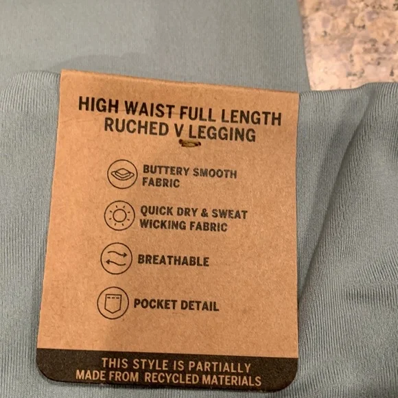 PINK high waist full length ruched V leggings BNWT - Picture 7 of 10